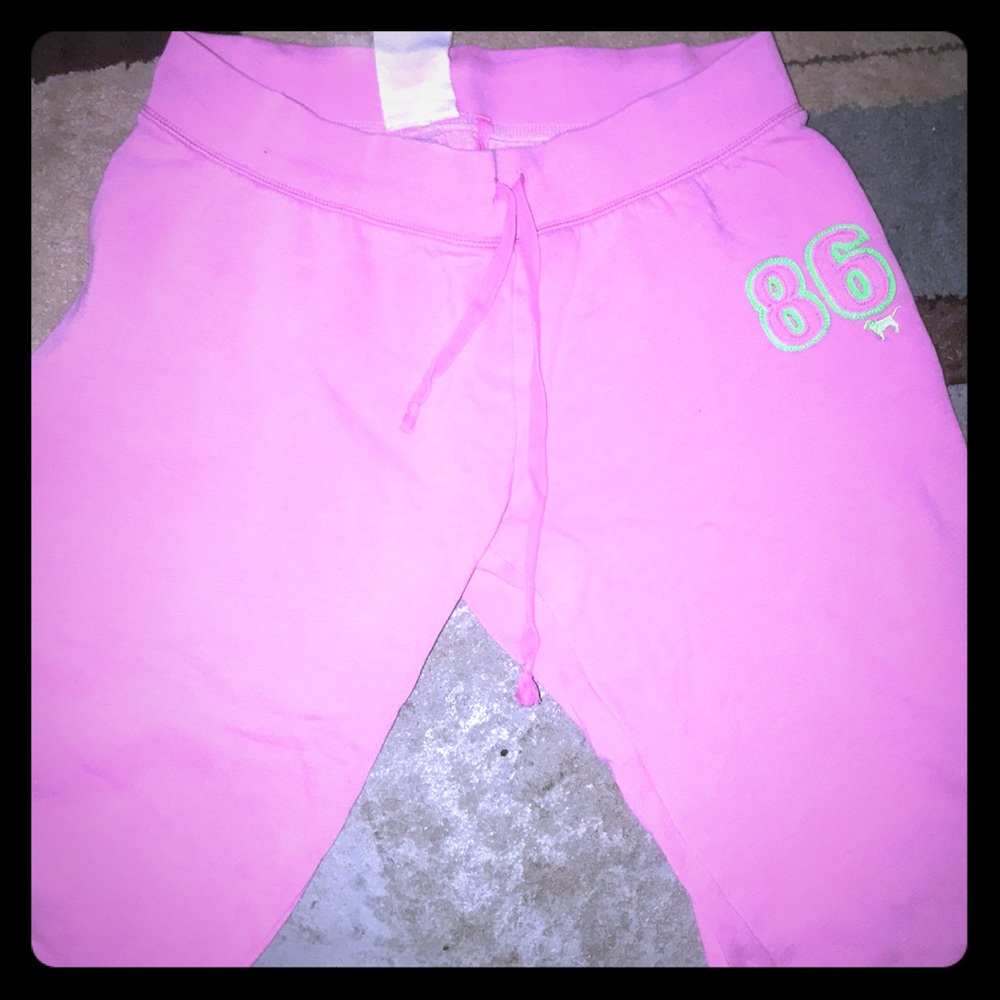 Pink Victoria secret Sweat pants capris